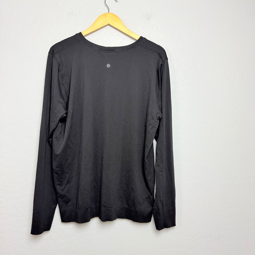 Lululemon Swiftly Tech Long Sleeve Shirt Black Relaxed Fit 10 12 Athletic Top - Picture 3 of 7